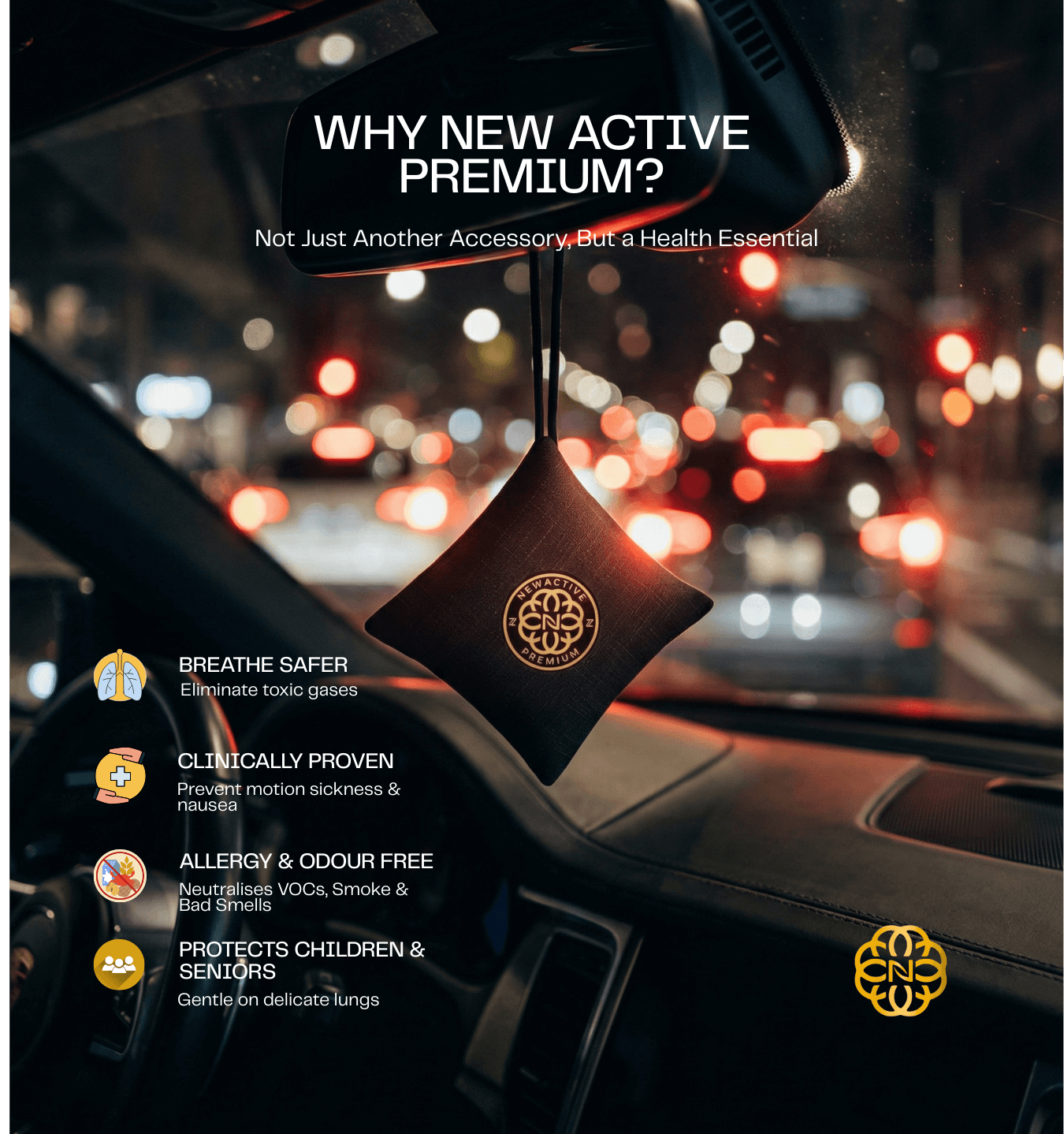 New Active Premium 2.0 - Premium Non-Electric Car Air Purifier